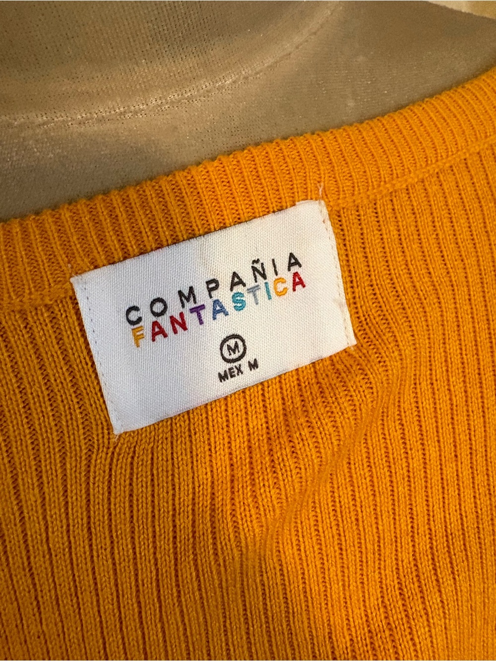 Bright Mustard Summer Button-Up Ribbed Cardigan - Picture 5 of 6